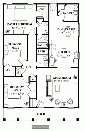 3 bedroom 2 bathroom house blueprints 4