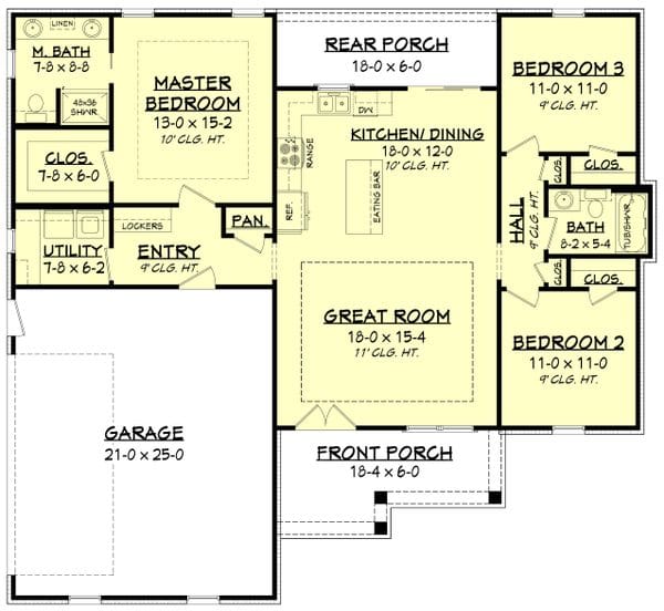 3 bedroom 2 bathroom house plans 1