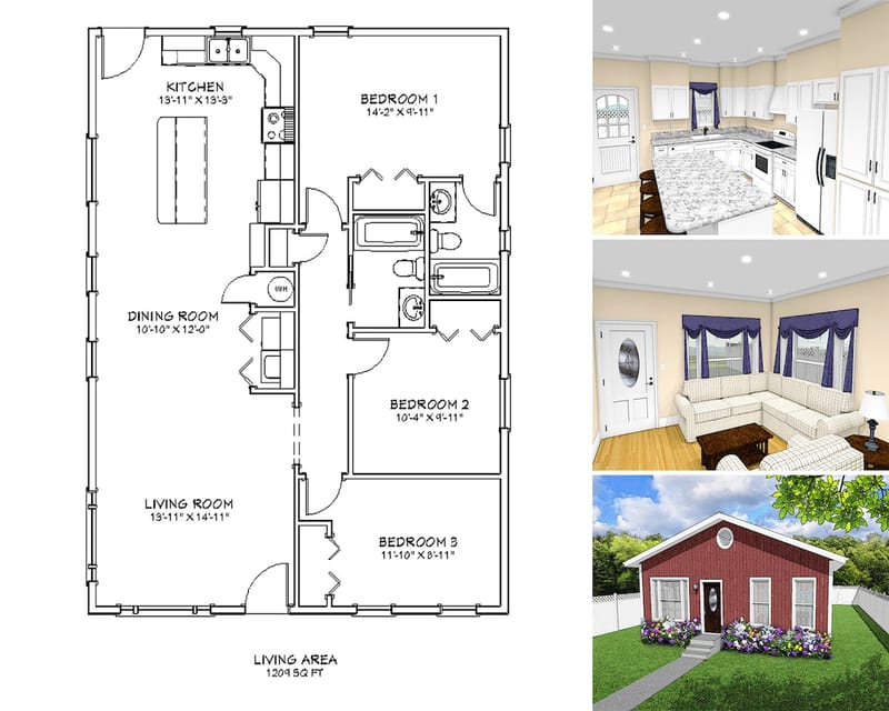 3 bedroom 2 bathroom house plans 5
