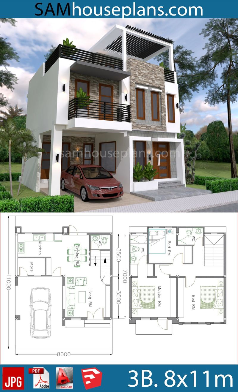 3 bedroom 2 story house designs 3