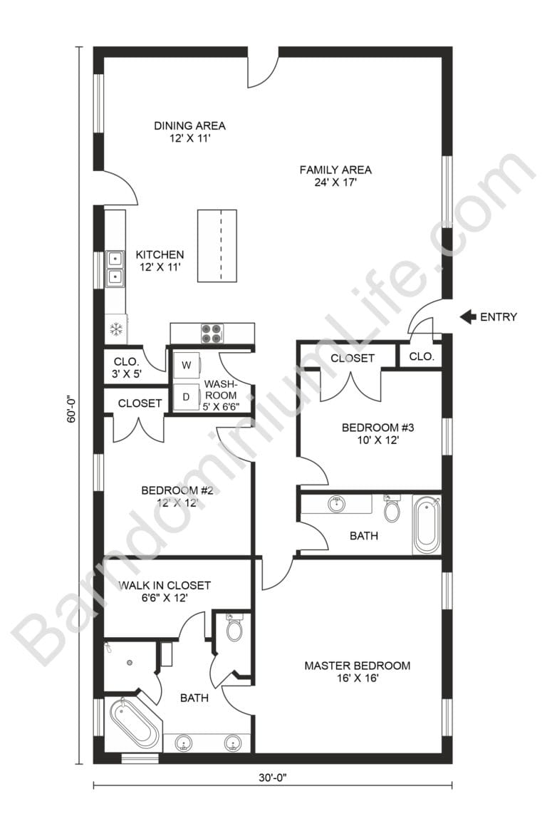 3 bedroom barndominium house plans 3