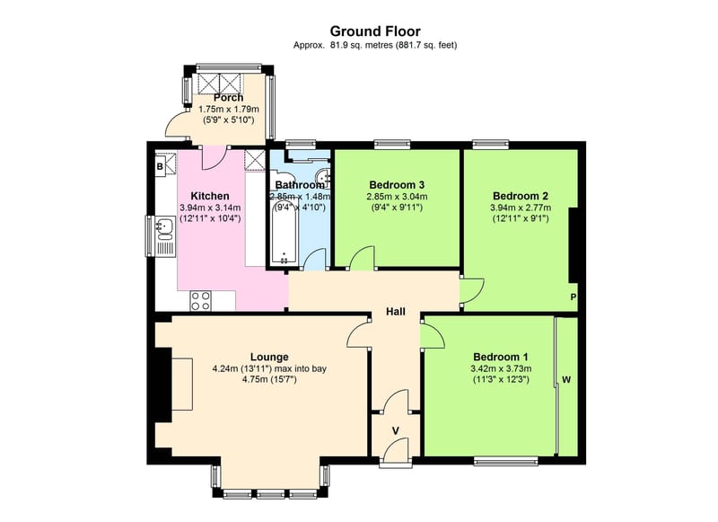 3 bedroom bungalow floor plan 3