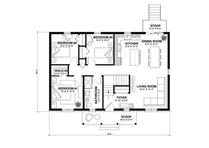 3 bedroom bungalow floor plan 4