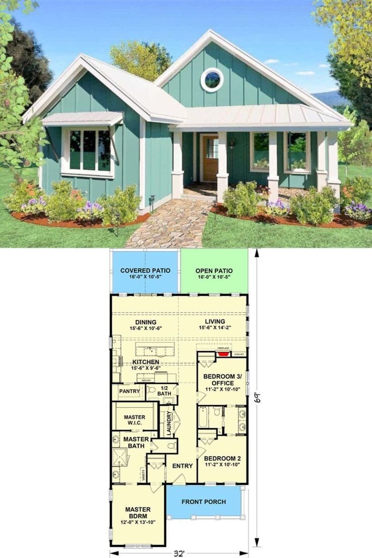 3 bedroom cottage floor plans 5