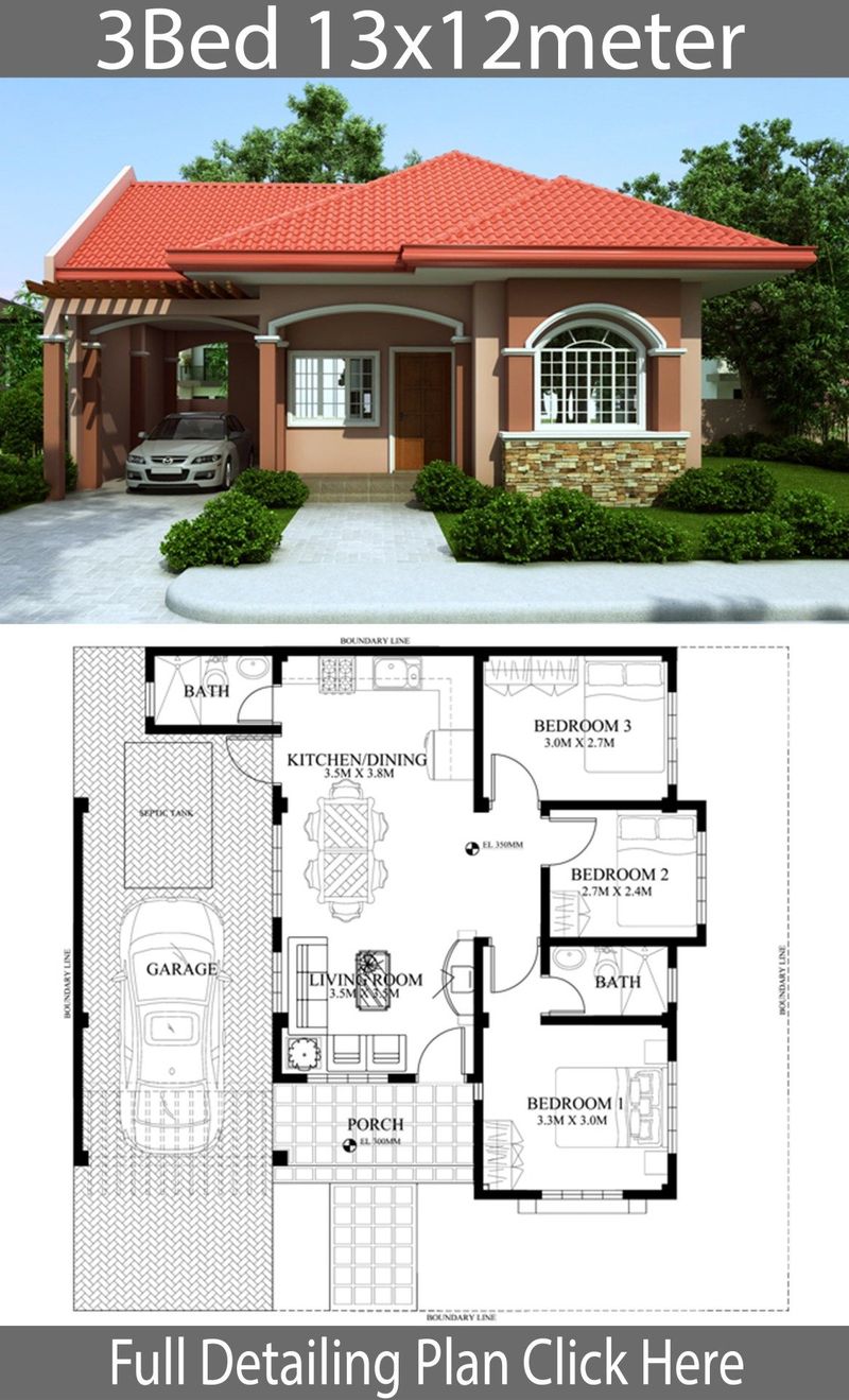 3 bedroom house floor plan 2
