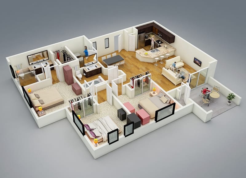 3 bedroom house floor plan 3