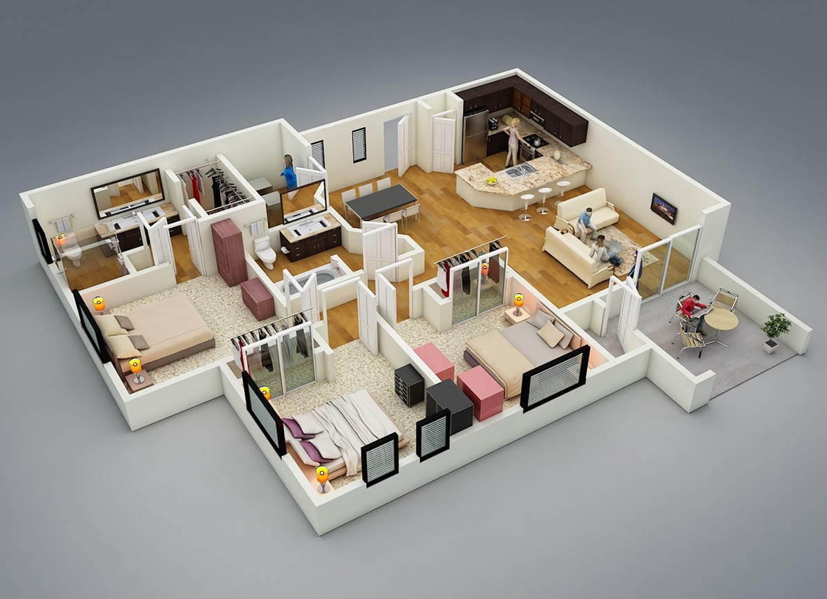 3 bedroom house floor plan 3