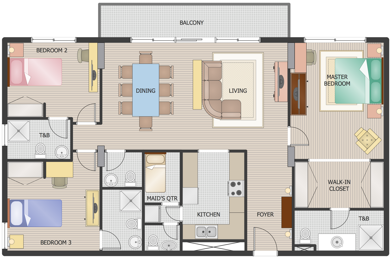 3 bedroom house floor plan 5