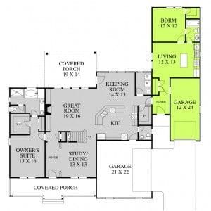 3 bedroom house plans with inlaw apartment separate entrance 4