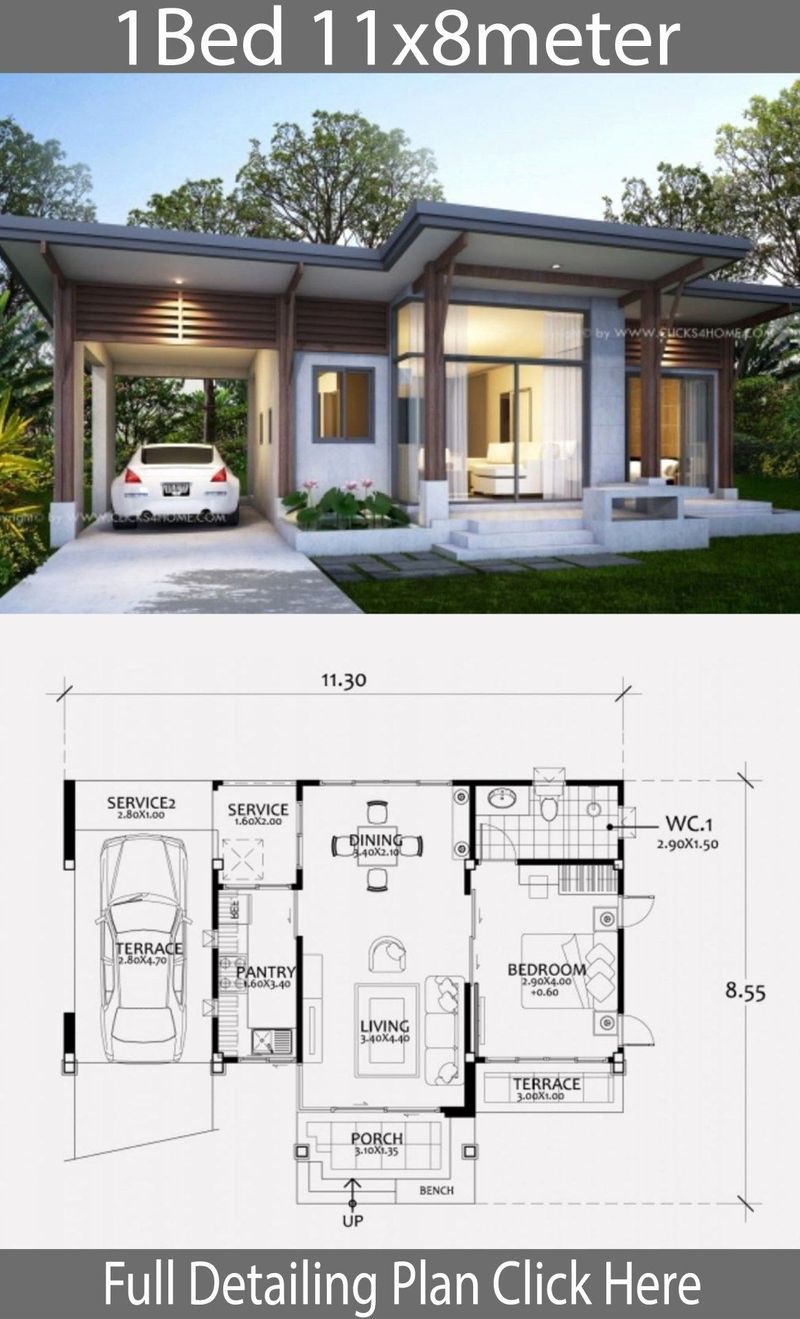 3 bedroom one story house design 2
