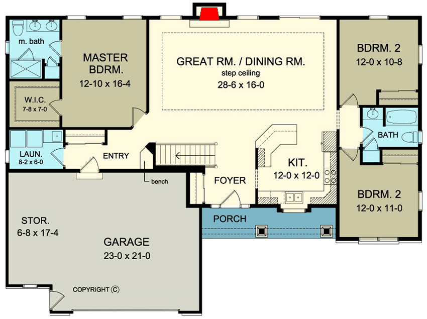 3 bedroom ranch floor plans 3