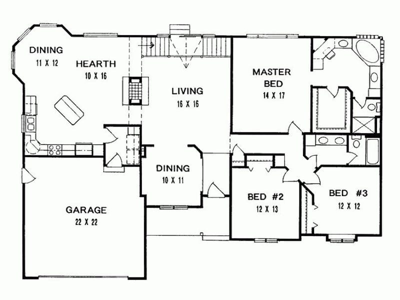 3 bedroom ranch floor plans 2