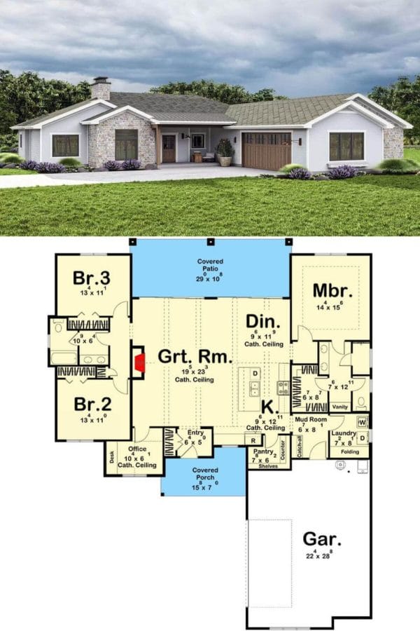 3 bedroom ranch floor plans 5