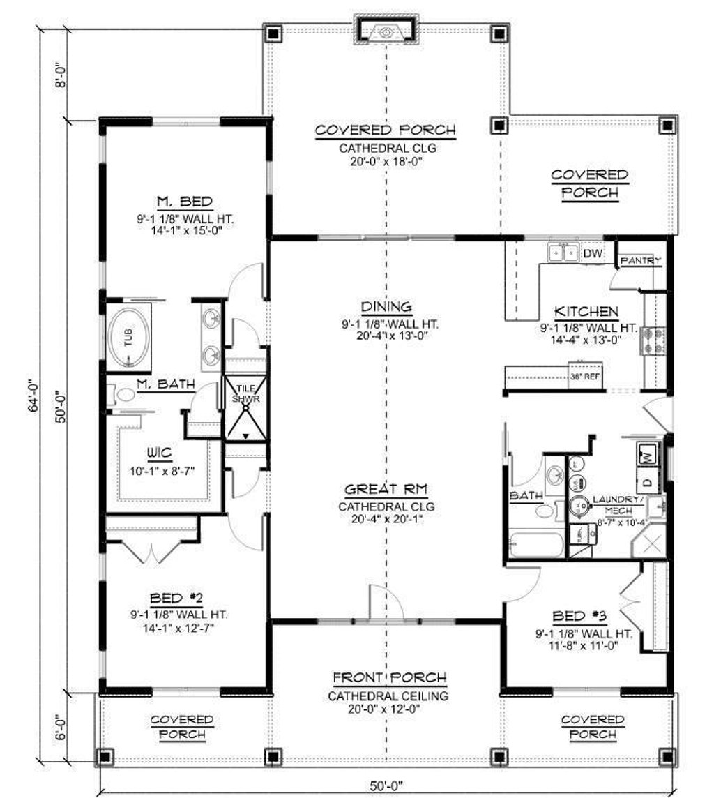 3 bedroom ranch style floor plans 4