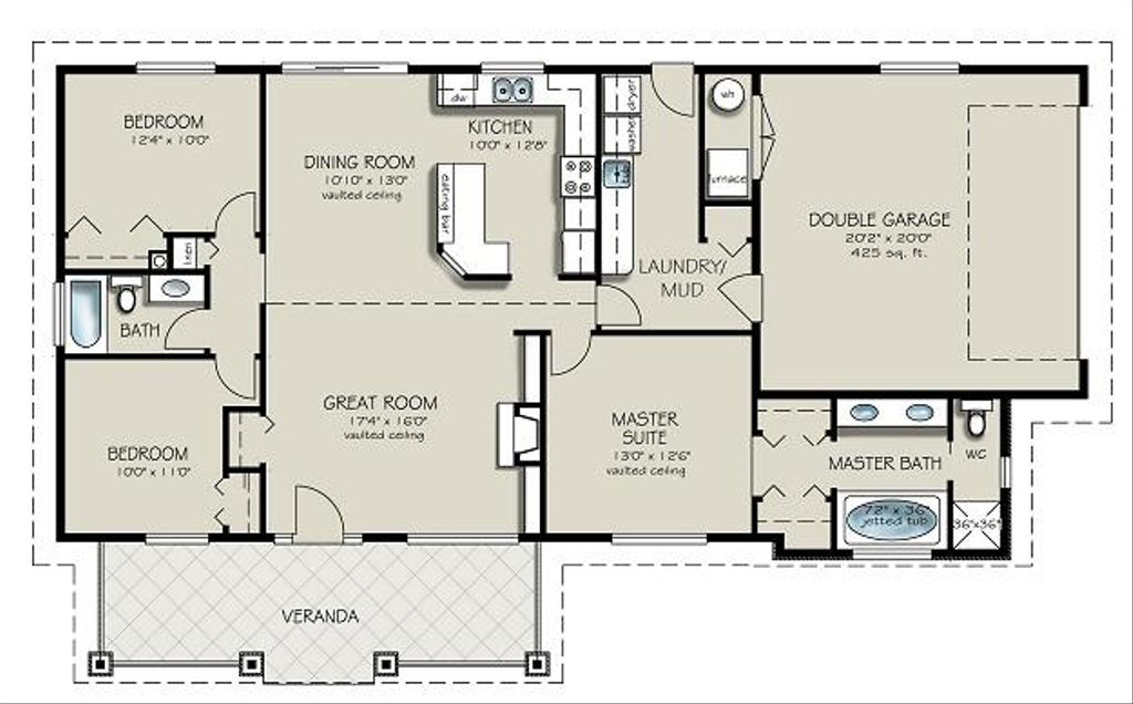 3 bedroom ranch style floor plans 1