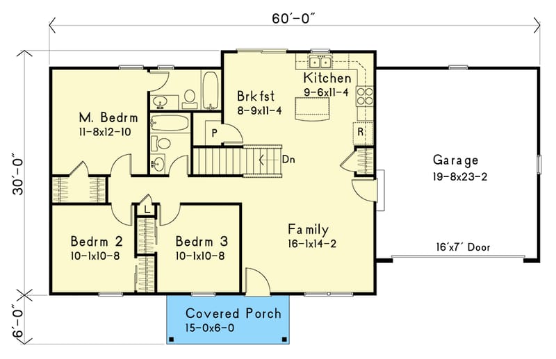 3 bedroom ranch style house plans with open floor plan 2