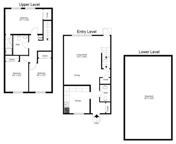 3 bedroom townhouse floor plans 5