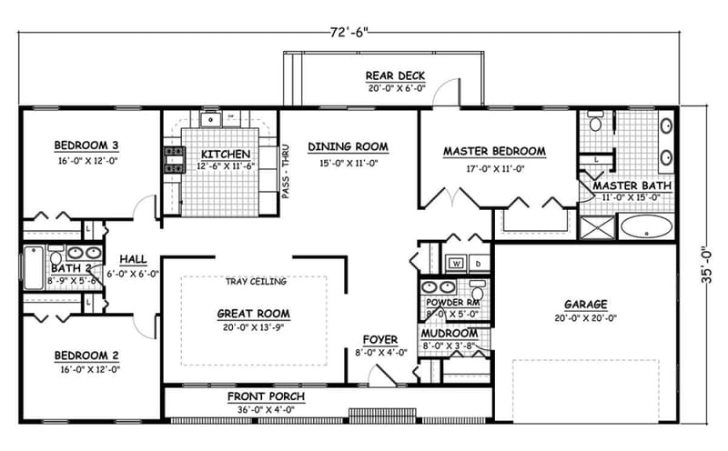 3 br ranch floor plans 5