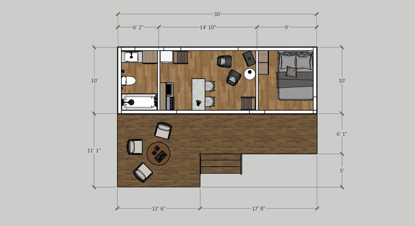 300 sq ft tiny house floor plans 2