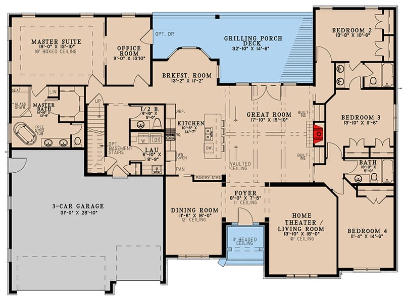 3000 sq ft house plans 1 story 4
