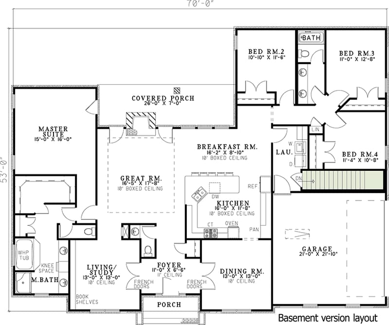 4 bedroom 1 story floor plans 3
