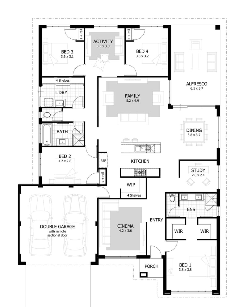 4 bedroom 2 floor house plans 4