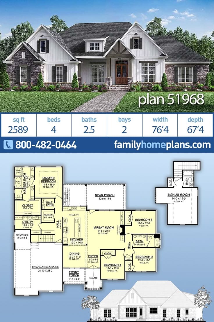 4 bedroom craftsman floor plans 2