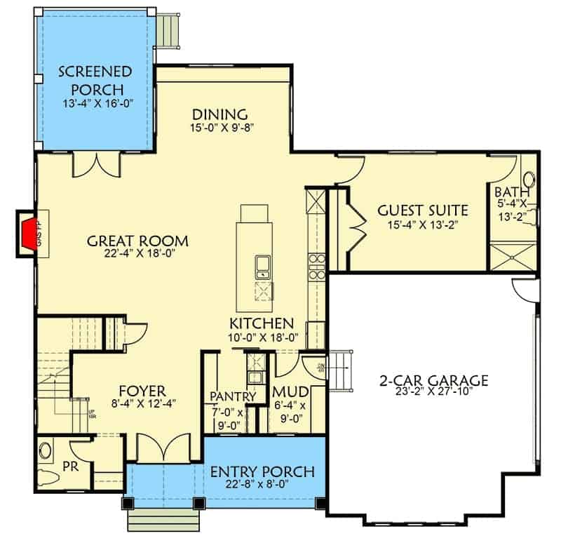 4 bedroom craftsman floor plans 2