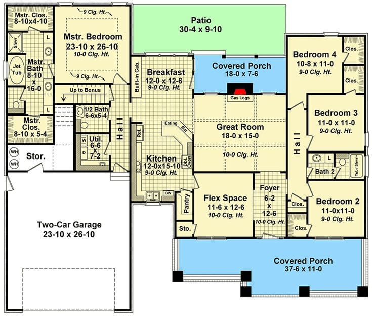 4 bedroom craftsman floor plans 4