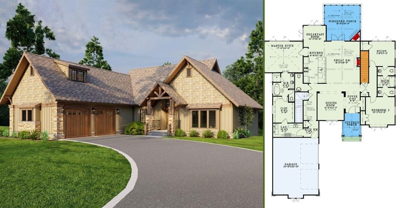 4 bedroom craftsman floor plans 5