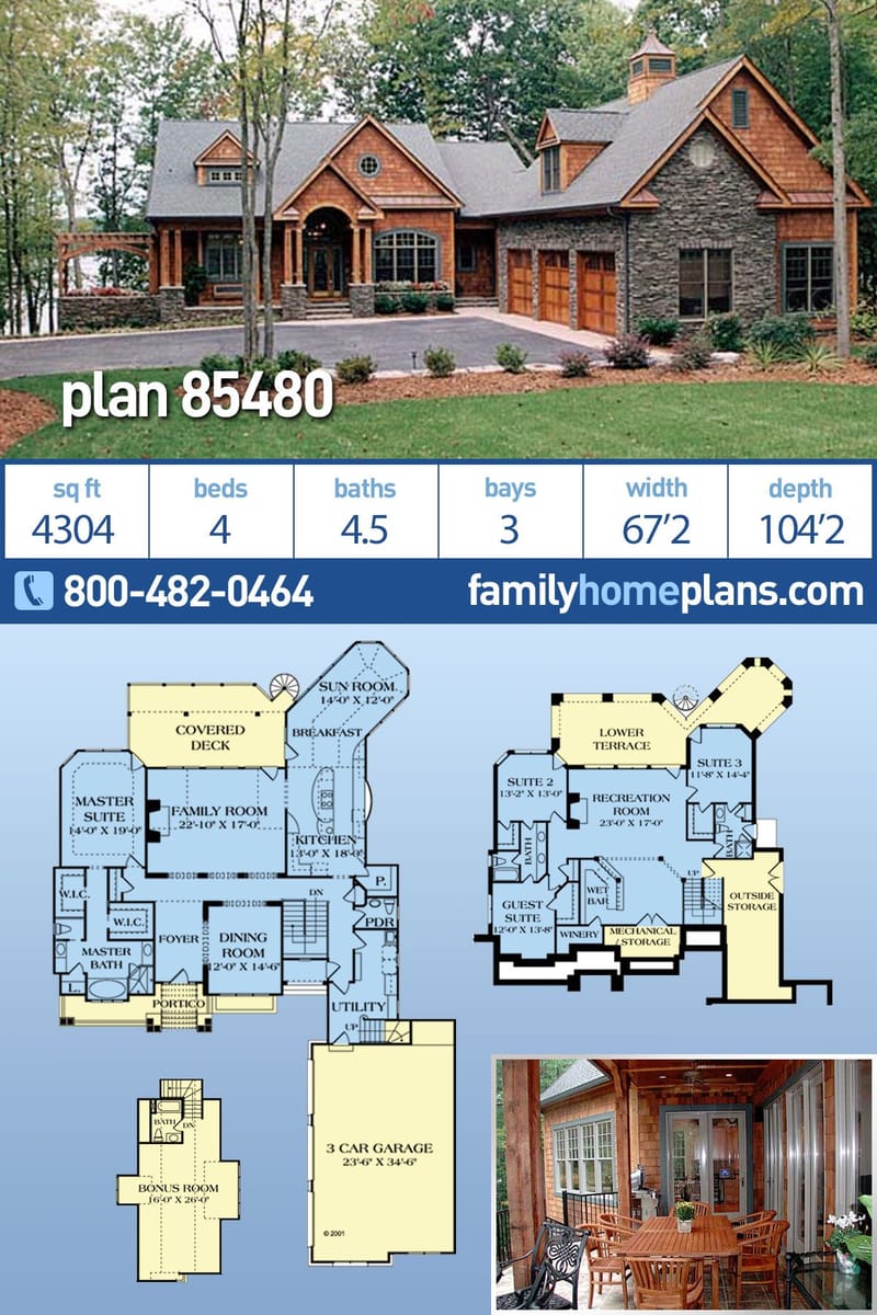 4 bedroom craftsman floor plans 1