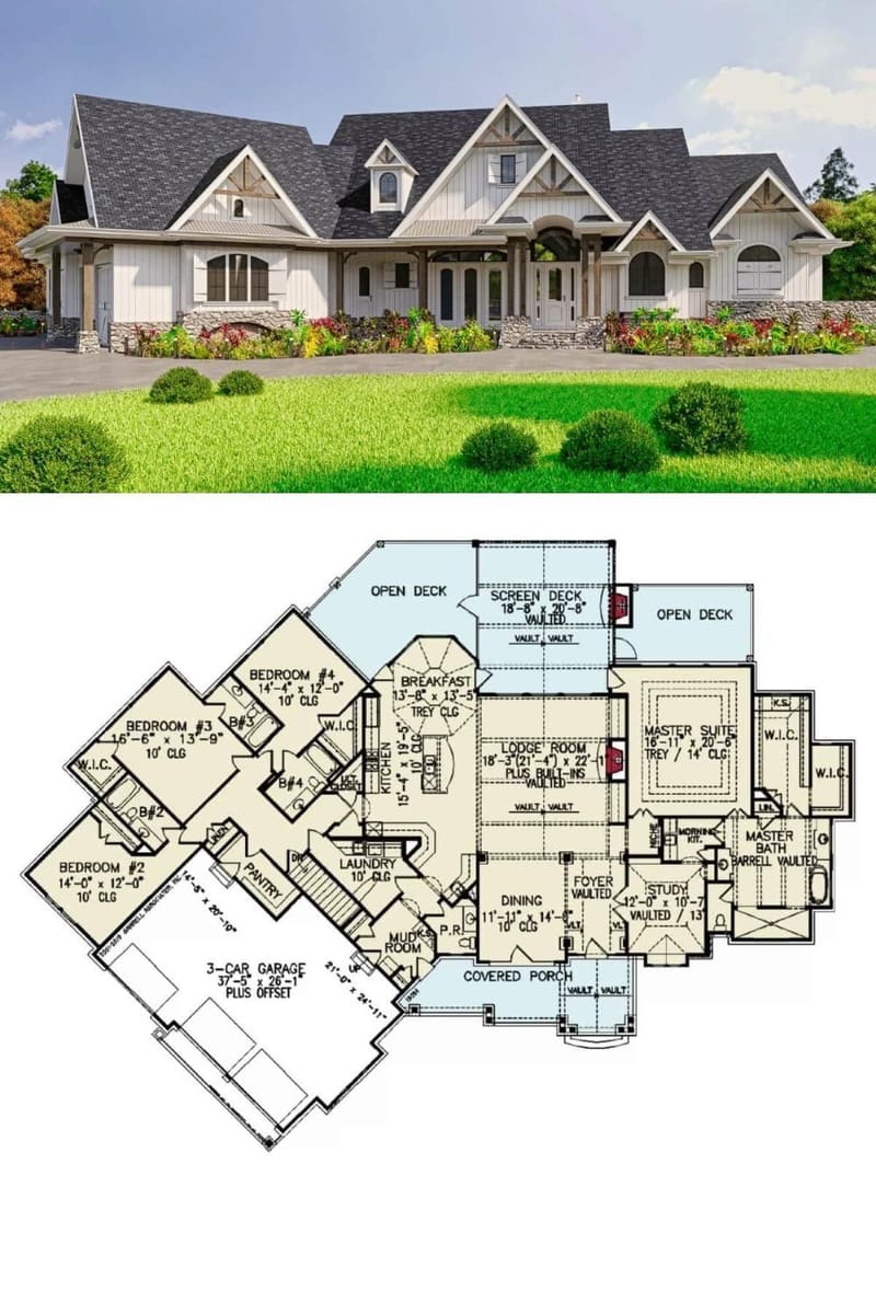 4 bedroom craftsman floor plans 4