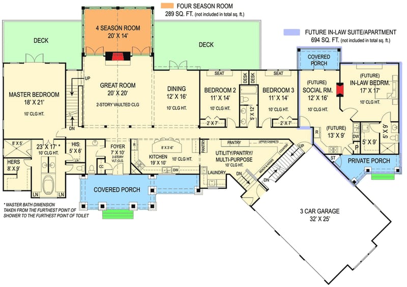 4 bedroom house plans with inlaw apartment separate entrance 5