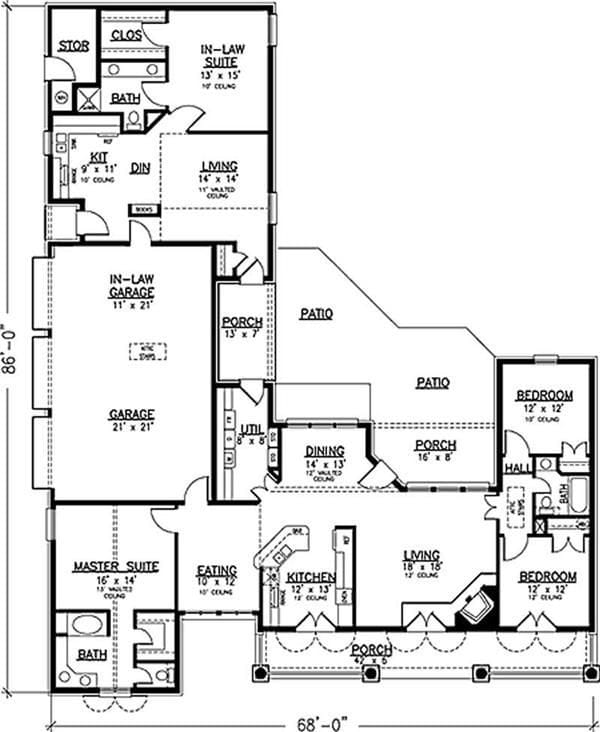 4 bedroom house plans with inlaw apartment separate entrance 1