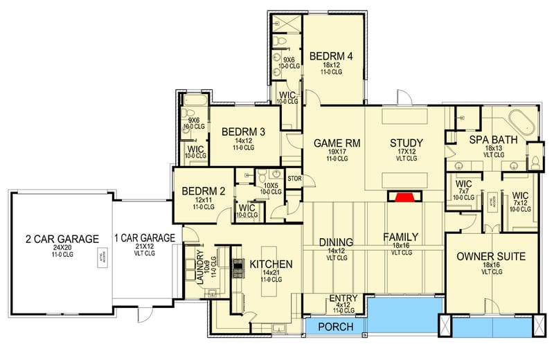4 bedroom ranch house floor plans 3