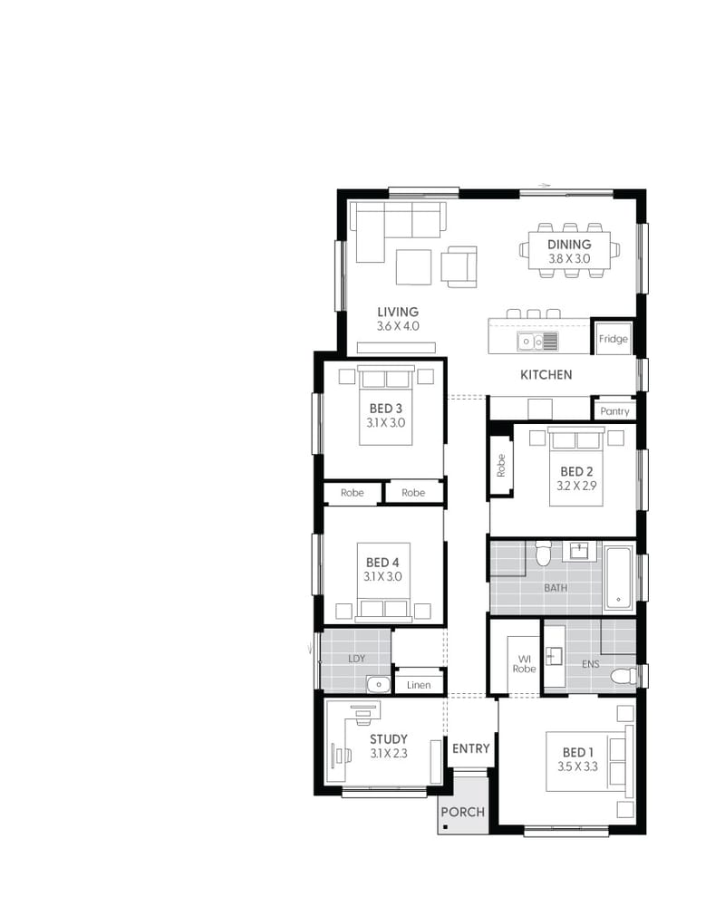 4 bedroom single story floor plans 2