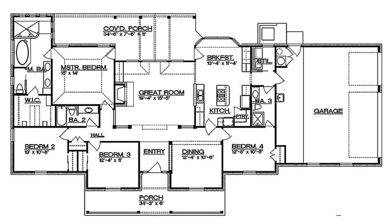 4 br ranch house plans 3