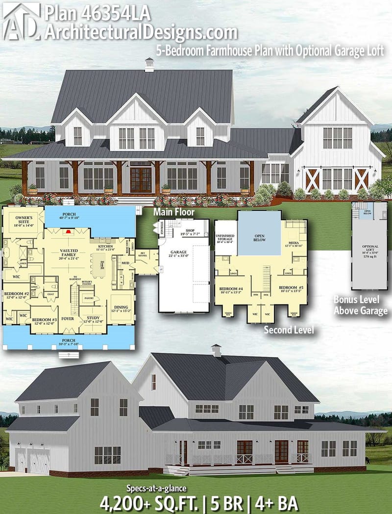 5 bedroom farmhouse house plans 1
