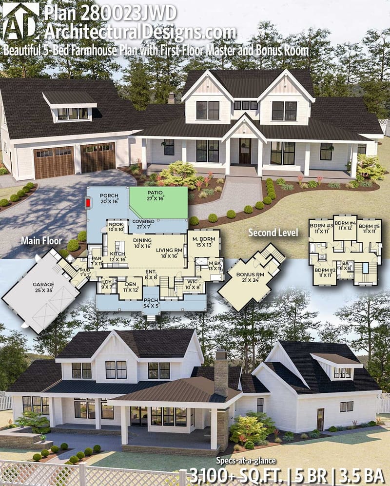 5 bedroom farmhouse house plans 2