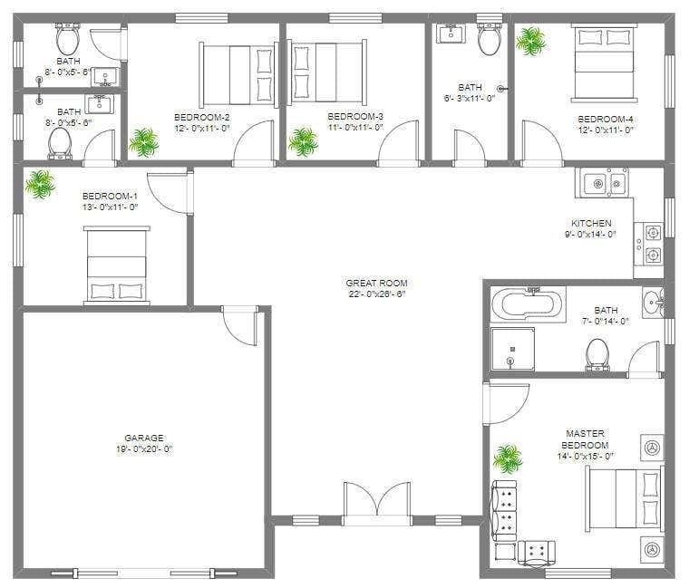 5 bedroom house plan design 5