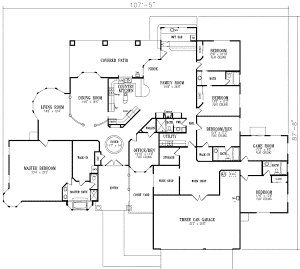 5 bedroom ranch style house plans 5