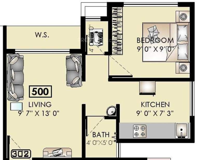 500 sq ft house design 1