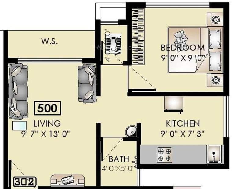 500 sq ft house design 1