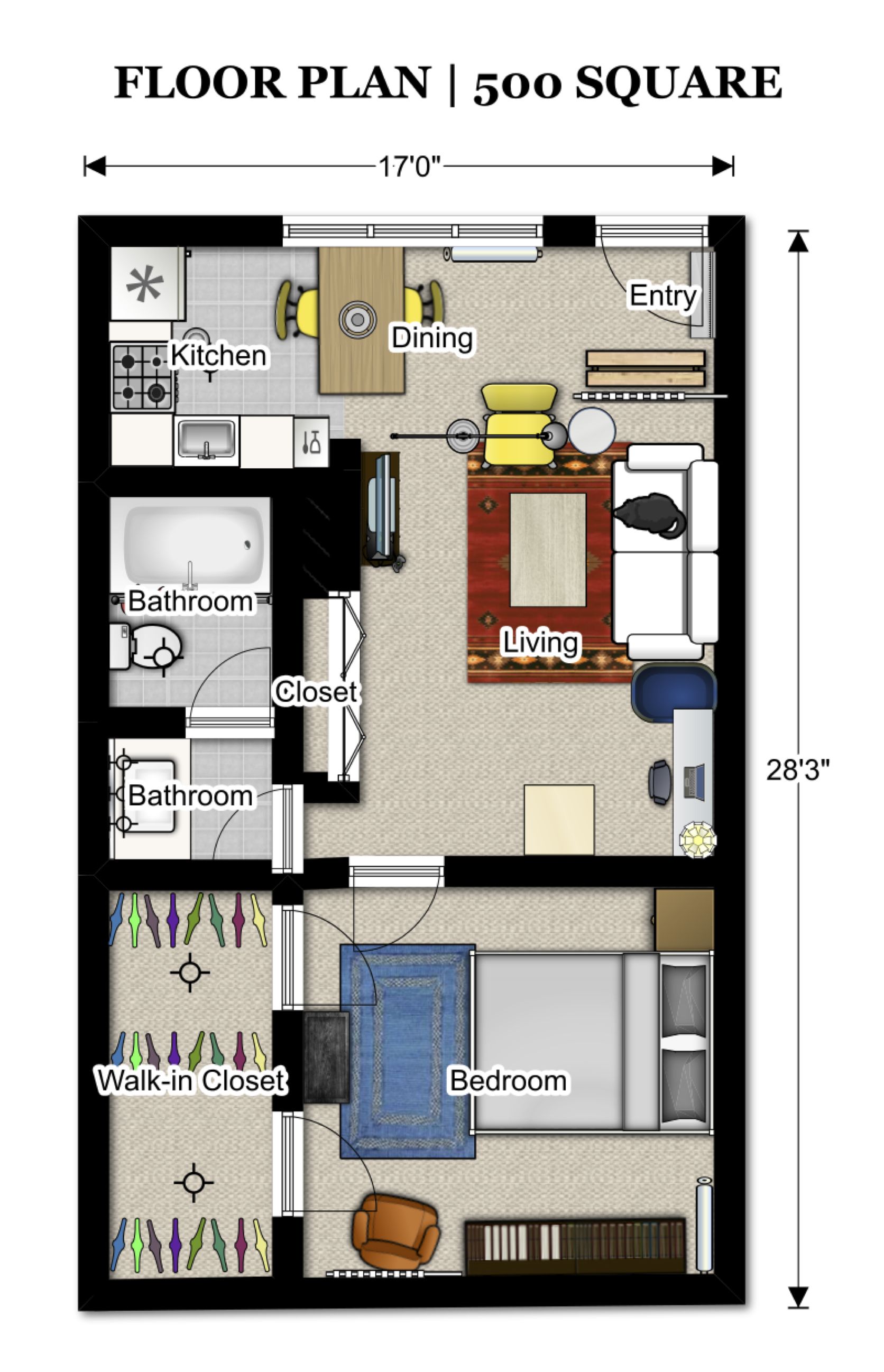 500 square foot floor plans 3