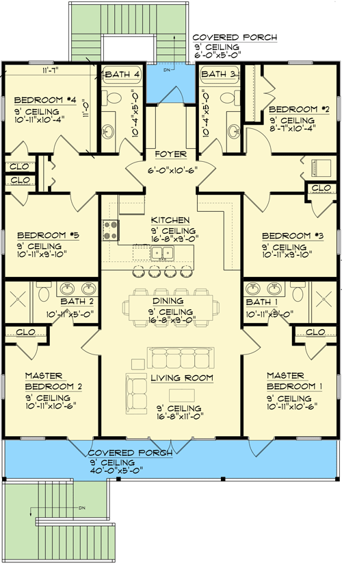 6 bedroom 1 story house plans 4
