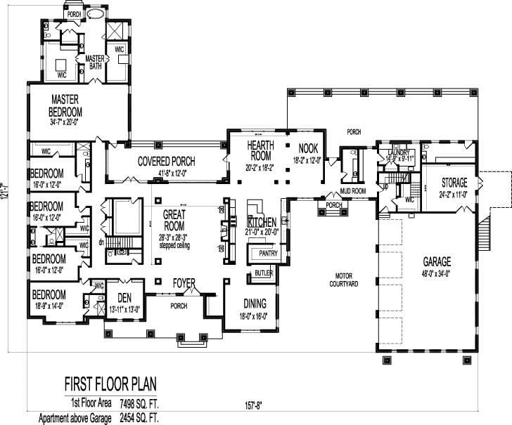 6 bedroom 1 story house plans 2