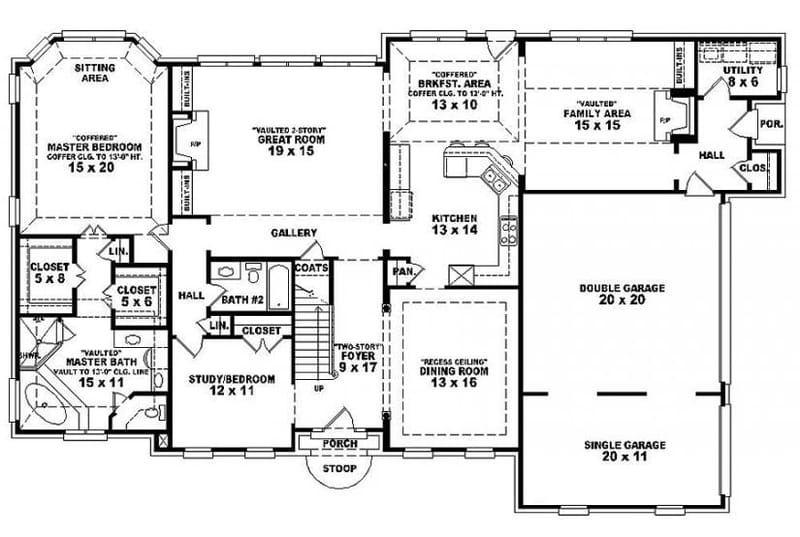 6 bedroom house plans single story 5