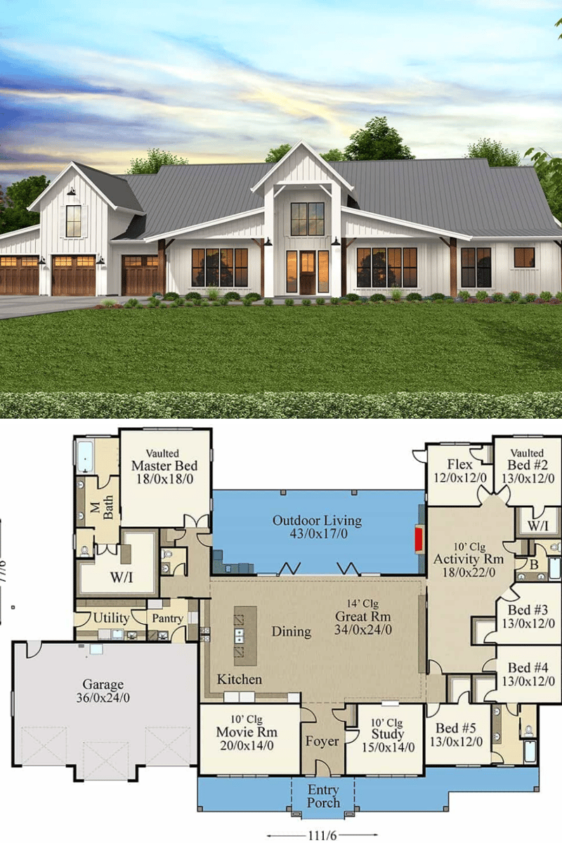 6 bedroom single story house plans 2