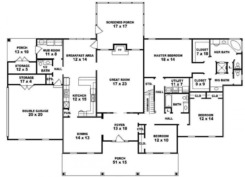 6 bedroom single story house plans 2