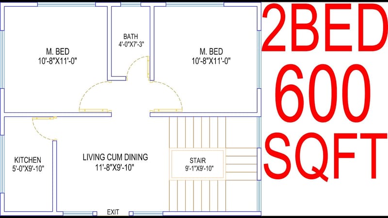 600 sq ft house plan 5